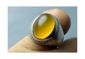 انگشتر عقیق زرد یمنی کهنه انگشتر عقیق زرد یمنی کهنه