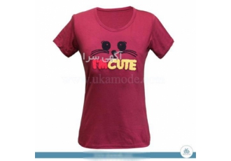 تیشرت پنبه یقه گرد زنانه گلدوزی پولیش CAT تیشرت پنبه یقه گرد زنانه گلدوزی پولیش CAT