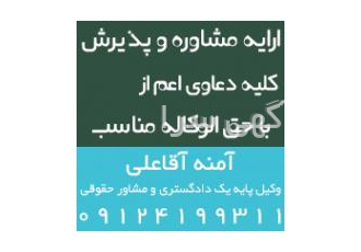 وکیل دادگستری و مشاور مالیاتی ارائه مشاوره پذیرش و دفاع در دعاوی حقوقی